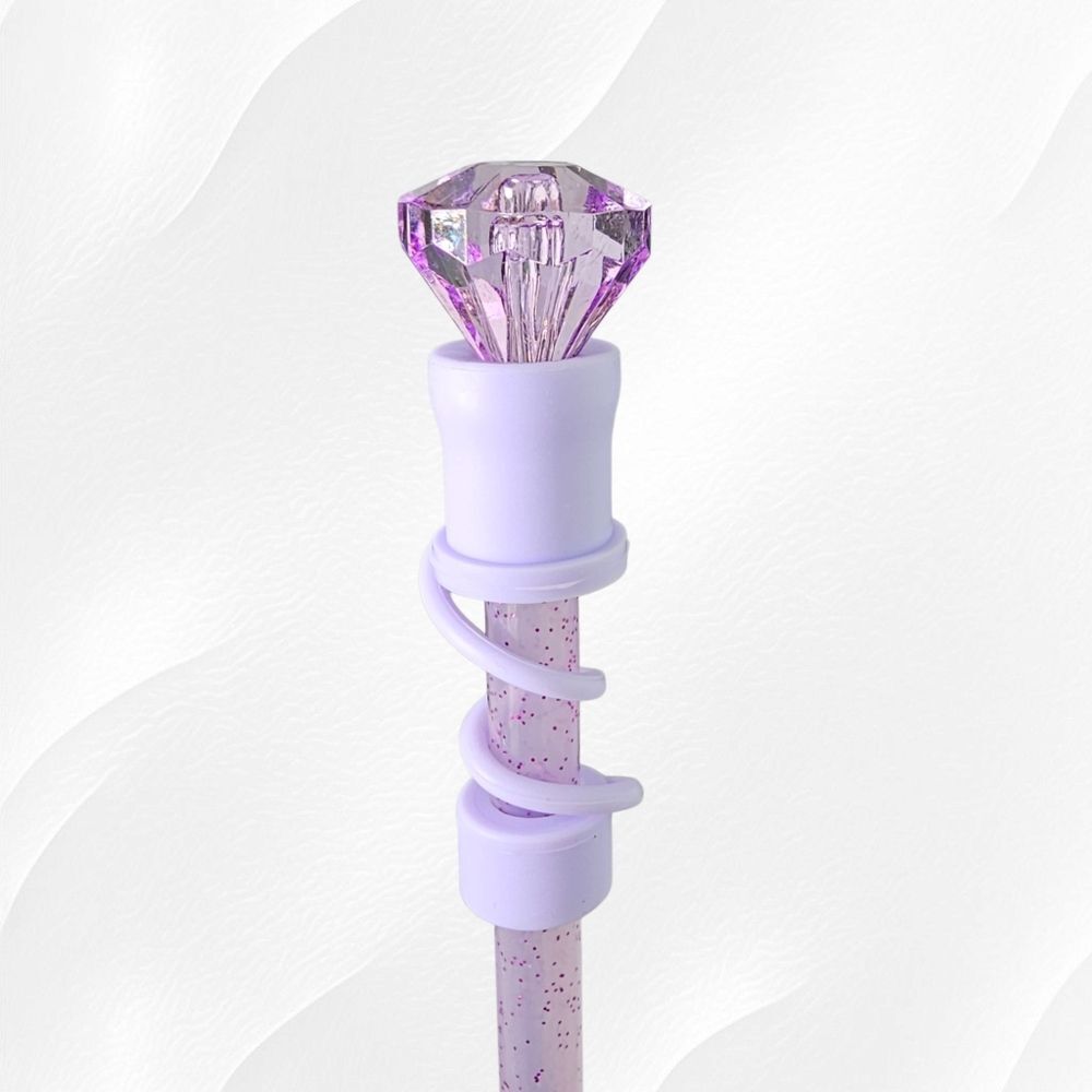 Diamond Straw Topper - Straw Cover - 10mm - Purple
